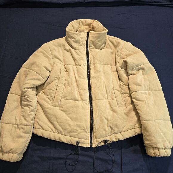 Princess Polly Cropped Corduroy Puffer Jacket Size 4 Streetwear Casual - Picture 1 of 11